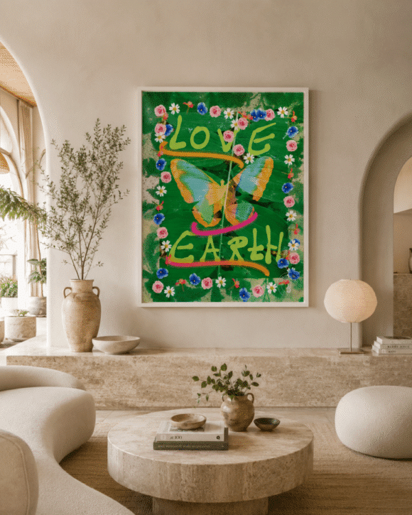 CANVAS LOVE EARTH FLOWER LIVING ROOM Love Earth