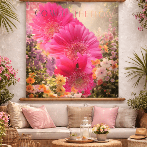 Gezellige-patio-met-bloemenbanner Go with the Flow