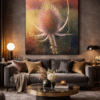 Luxueuze-woonkamer-met-teasel-kunstwerk Thistle Vibes
